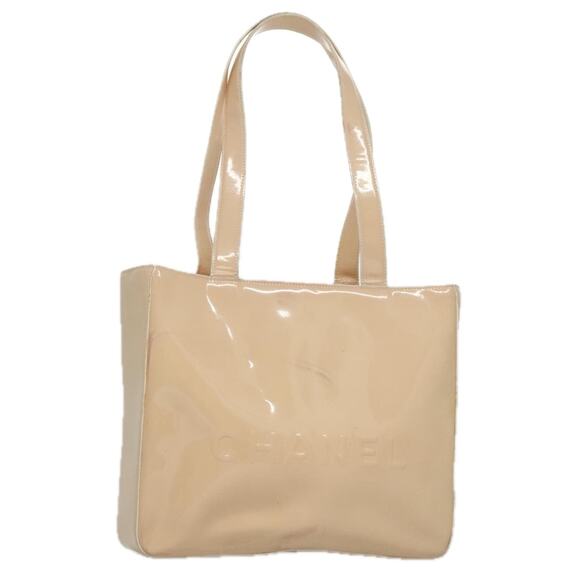 CHANEL Tote Bag Enamel Beige Gold CC - Picture 1 of 16